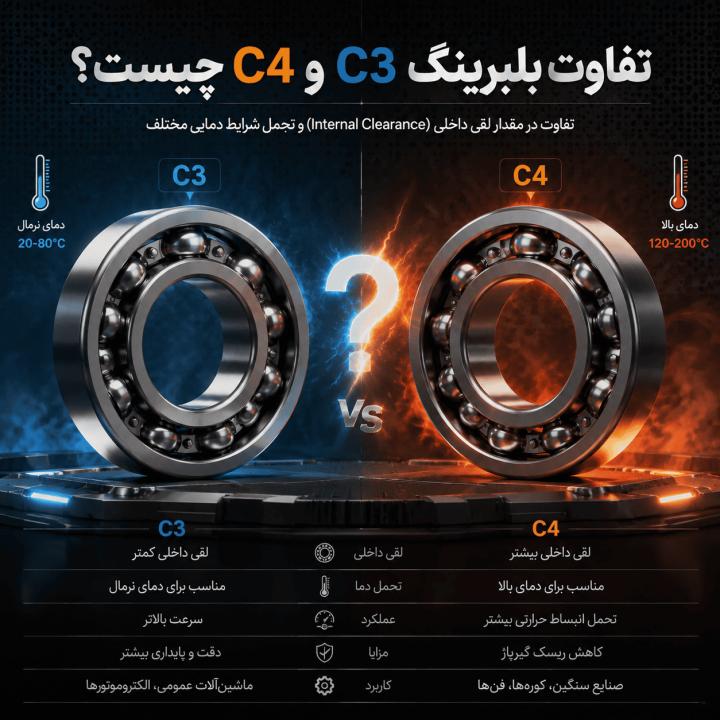 تفاوت بلبرینگ C3 و C4 چیست؟