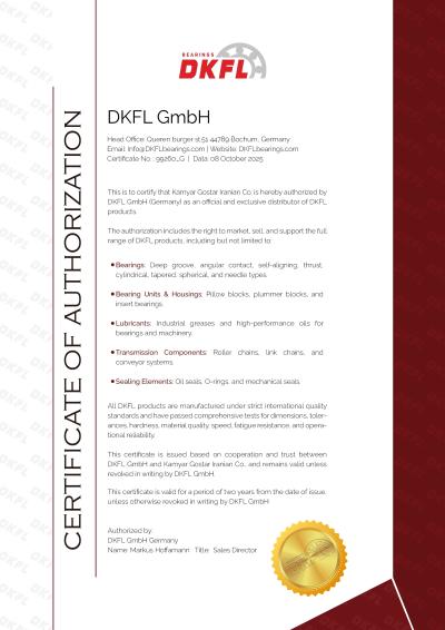 گواهی نمایندگی برند DKFL